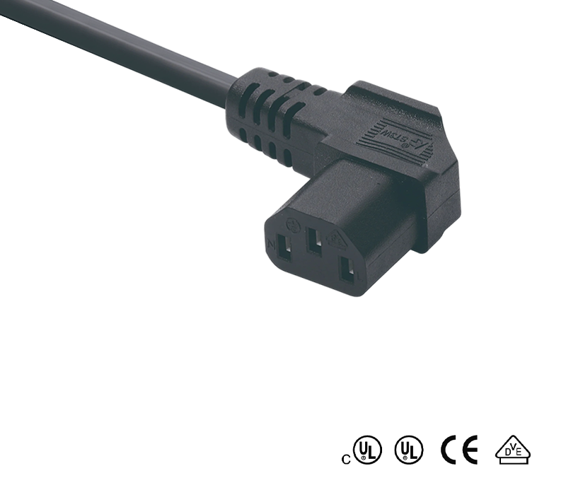 ST3W IEC konektor 90stupňová úhlová zásuvka C13 Vyhovující americkým, čínským a německým normám