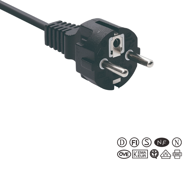 JT003-B/FY003-B 16A 250V Evropská standardní tříkolíková zástrčka