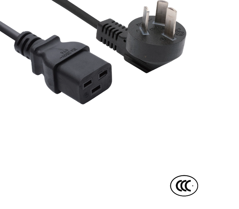 C3-16+ST6 16A 250V Čínský standardní vysokoproudový 90stupňový kolenní konektor s IEC konektorem C19