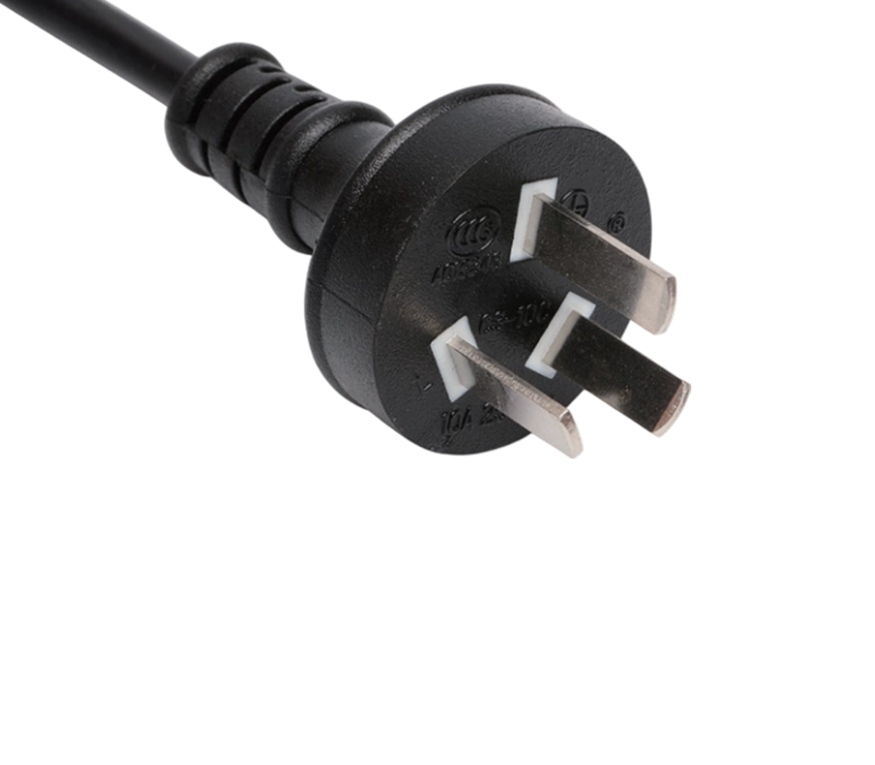 C3-10C 10A 250V Čínská standardní tříkolíková přímá zástrčka