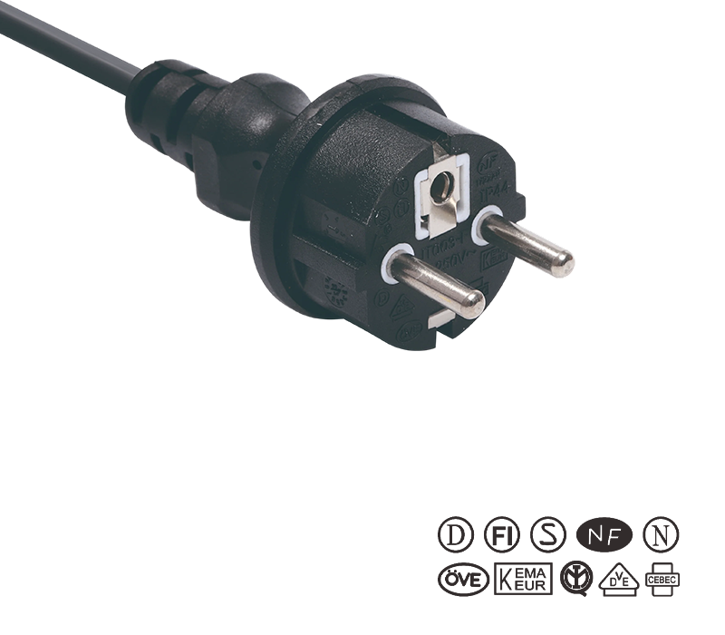 JT003-F/FY003-F 16A 250V Evropská standardní tříkolíková zástrčka