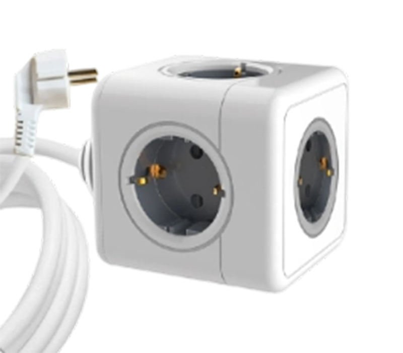 E03 Kabelový napájecí kabel Cube s 5 zásuvkami evropského stylu