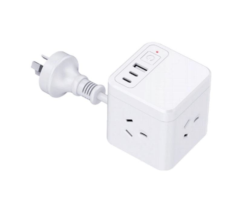 AU10 Wired Cube Power Strip se 3 zásuvkami v australském stylu